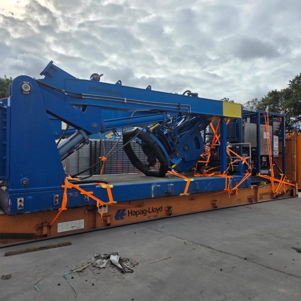 Out-of-gauge project cargo prepared for international shipping